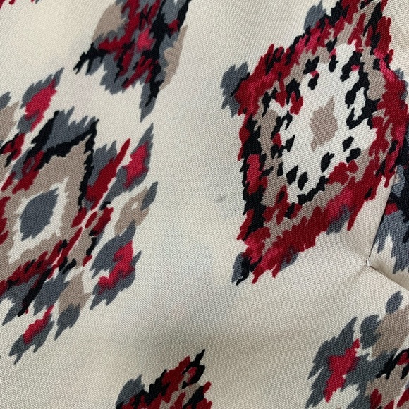 MY BELOVED Boho V Cut Geo Diamond Print Tunic Dress With V Cut Ivory/Red Medium - Picture 7 of 10